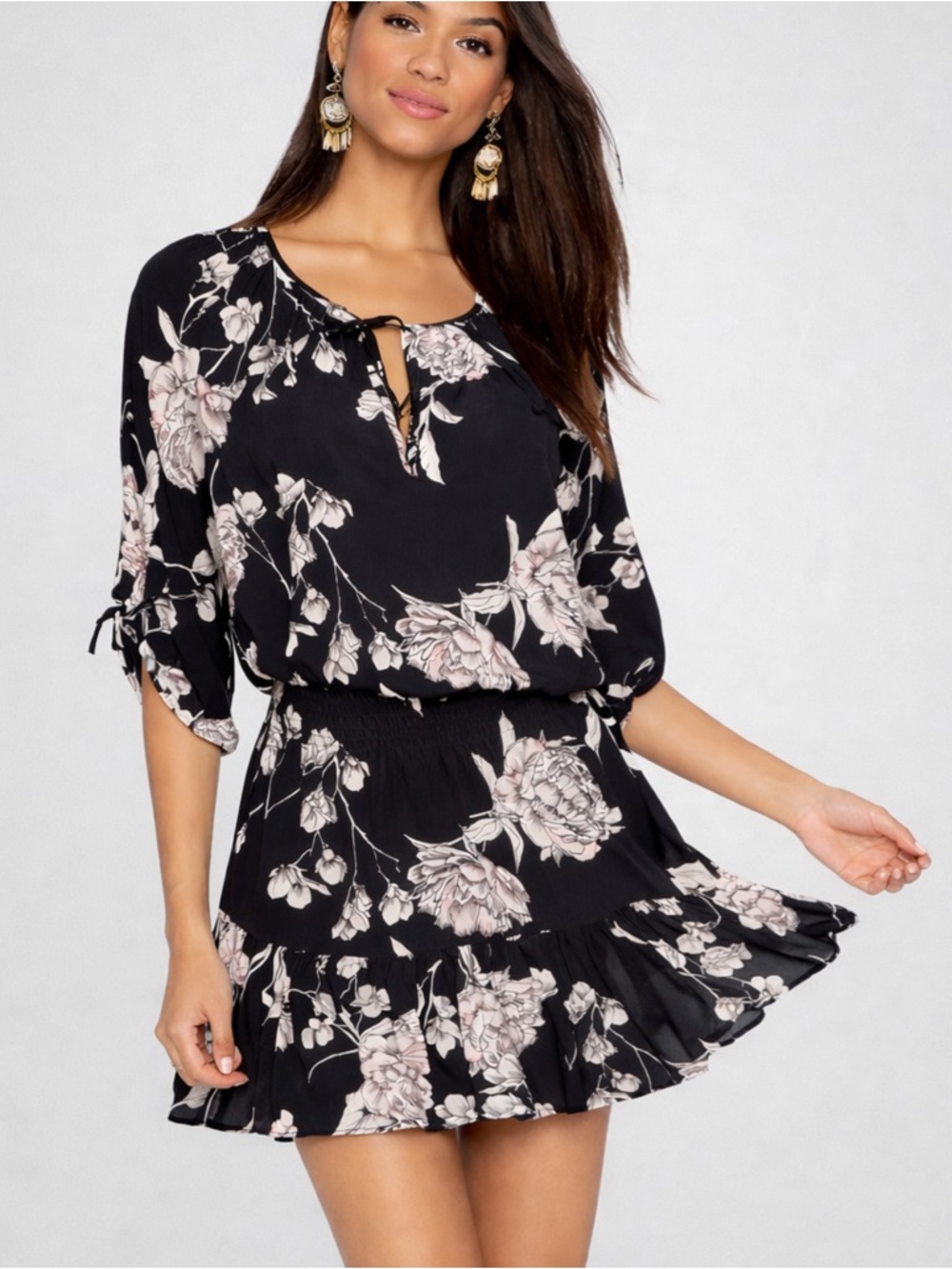 YUMI KIM x REVOLVE | RARE Stefee Silk Mini Dress in Dark Peony, Size XS